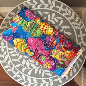 Fish Quilting Cotton Fabric Neon Ocean by Fabri-Quilt 1 yard